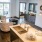 a large kitchen with an island